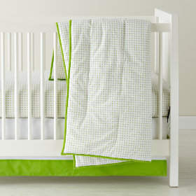Fine Prints Crib Skirt (Green XO)