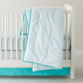 Fine Prints Crib Skirt (Aqua Diamonds)