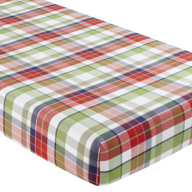 Crib Fitted Sheet (Blue Plaid)