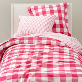 Breezy Gingham Bedding (Hot Pink)
