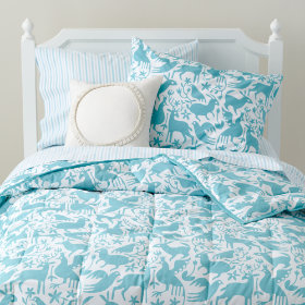 Animáles Grafico Filled Comforter (Teal)