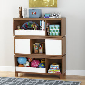 District Storage Bench/Bookcase with Bin