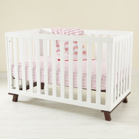 Low-Rise Crib (White Frame with Espresso Base)