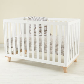 Low-Rise Crib (White Frame with Maple Base)