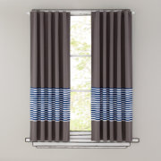 63 New School Curtain Panel (Blue Stripe)