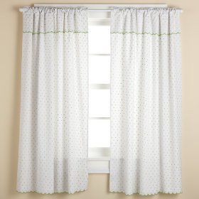 Swiss Dot Curtain Panels (Lime Green)