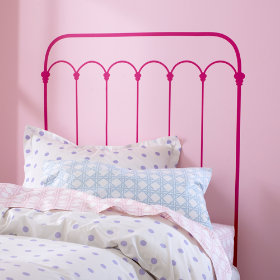 Wrought Iron Headboard Decal (Hot Pink)