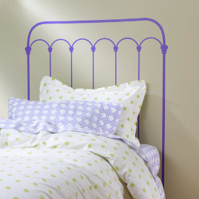 Wrought Iron Headboard Decal (Lavender)