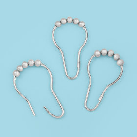 Chrome Shower Curtain Ring Set
