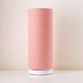 White Pop Up Lamp Base and Pink Shade