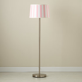 Pink Stripe Floor Shade (Shown with Nickel Base)