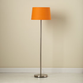 Orange Floor Shade and Nickel Base