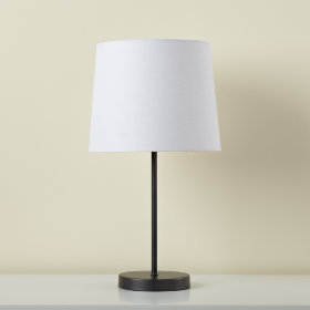 Graphite Table Base and White Shade