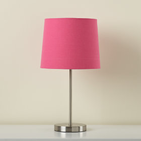 Nickel Table Base and Hot Pink Shade