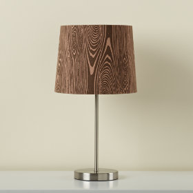 Woodgrain Table Shade (Shown with Nickel Table Base)