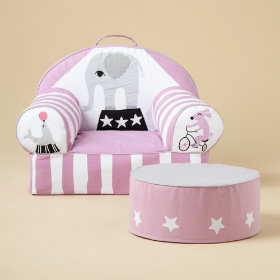 Circus Nod Chair and Ottoman (Pink)