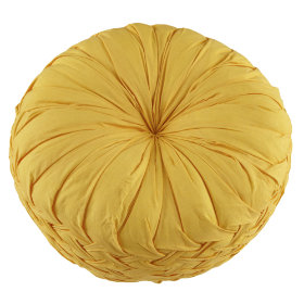 Ruched Throw Pillow (Yellow)