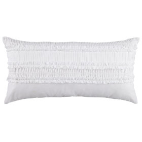 White Ruffle Throw Pillow