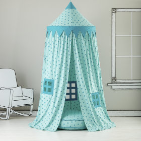 Home Sweet Play Home Canopy (Teal Polka Dot)