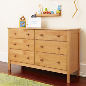 Simple 6-Drawer Dresser (Natural)