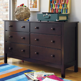 Simple 6-Drawer Dresser (Espresso)