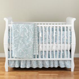 With a Flourish Crib Bumper (Blue)