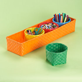 Strappy-Go-Lucky 4 Bin Storage Set (Orange)