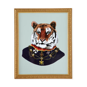 Painted Masterbeasts Framed Wall Art (Tiger)