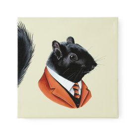 Black Squirrel Canvas Head Portrait