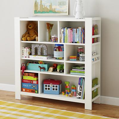 toy storage unit with bookshelf