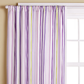 Citrus Stripe Curtain Panels (Lavender)