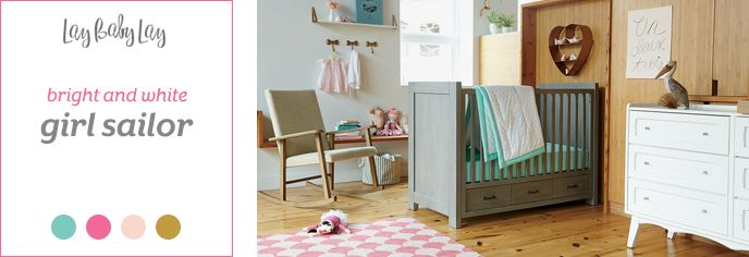 Our nautical nursery, Girl Sailor, incorporates nautical touches with feminine pieces to create a girl nursery unlike any others.